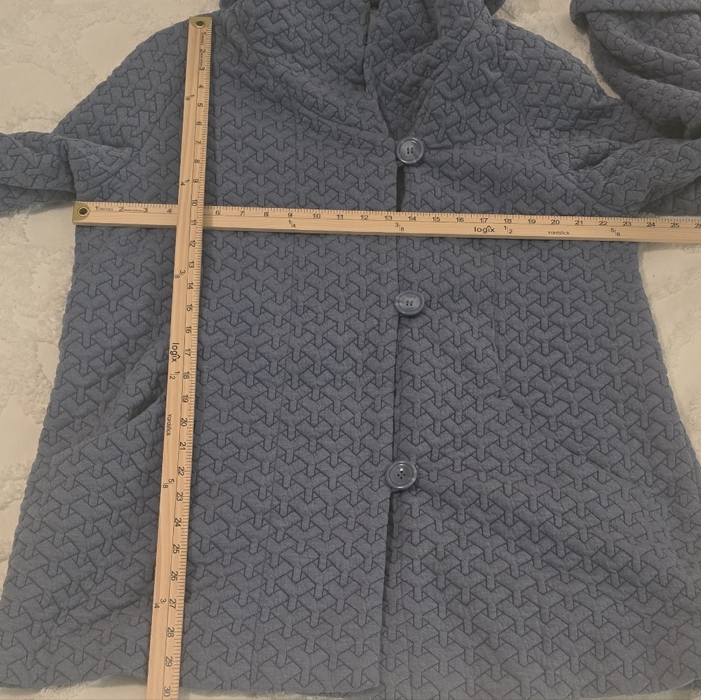 Coldwater Creek Blue Coat w/Shawl Collar/Hood, Front Pockets, Size XL, (1202) - Picture 6 of 6